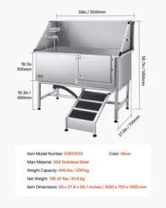 Roostevabast terasest koerapesujaam, 157,48 cm, 200 kg — pilt 7
