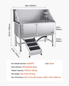 Roostevabast terasest koerapesujaam, 157,48 cm, 200 kg — pilt 7
