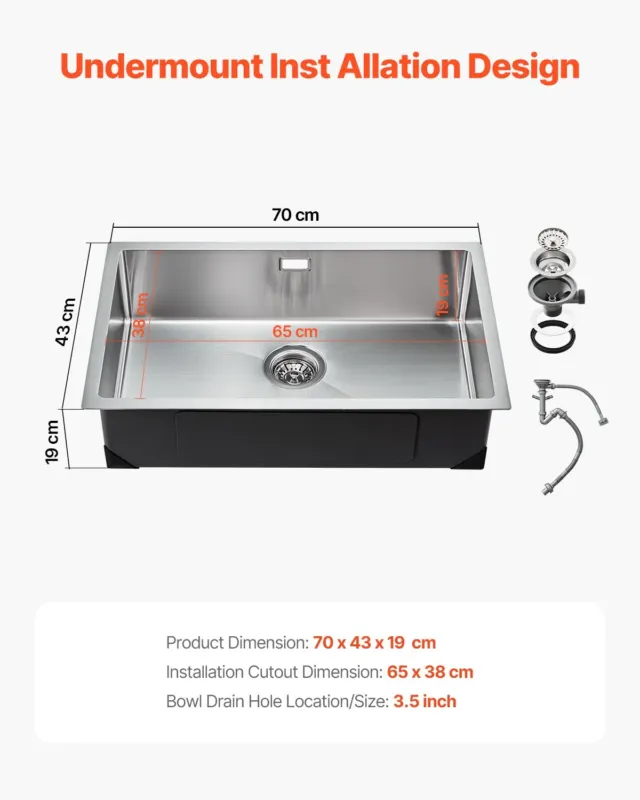 Roostevabast terasest köögivalamu 70 cm