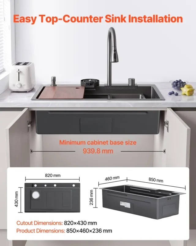 Roostevabast terasest köögivalamu 85 cm, 28T854622RB2