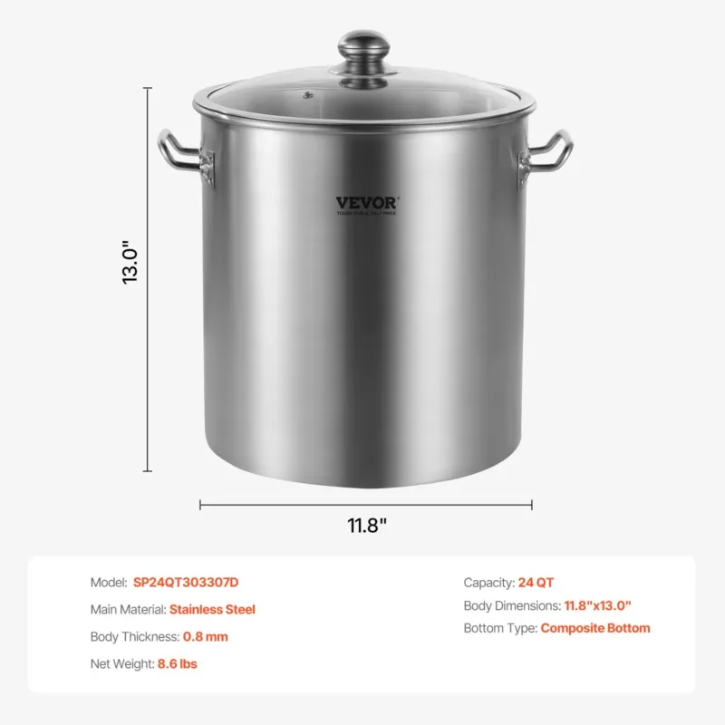 Roostevabast terasest pott 22,7 L, kaanega