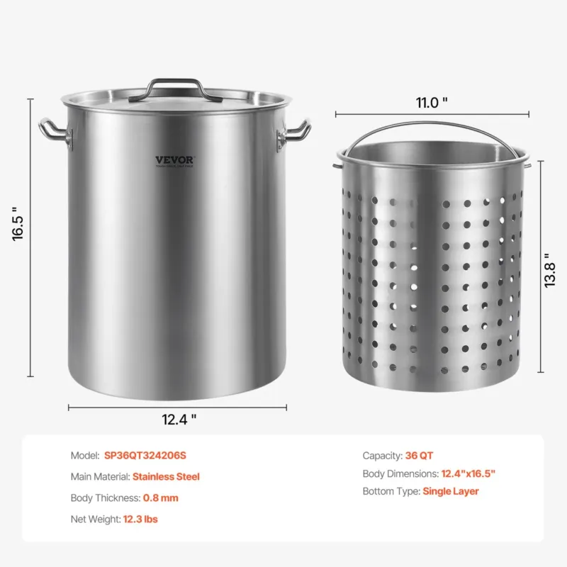 Roostevabast terasest pott 34,1 L