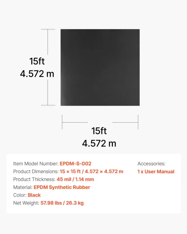 Rullkatus, 4,57 x 4,57 m, 1,14 mm