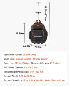 Rulltööriistakott, 49,9 kg, 5,08 cm — pilt 7
