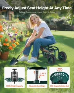 Rulluv aiakäru pöörleva istmega, 136 kg, 25,4 cm — pilt 2