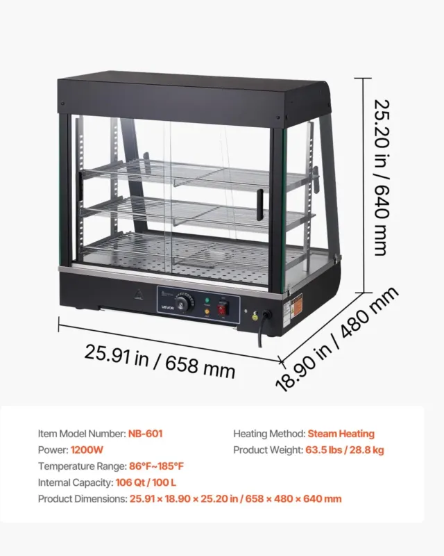 Soe vitriin 3 tasandit, 1200 W