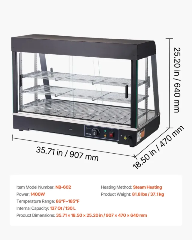 Soe vitriin 3 tasandit, 1400 W