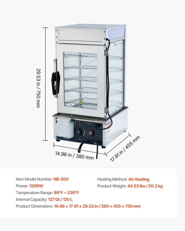 Soe vitriin 5 tasandit, 1200 W
