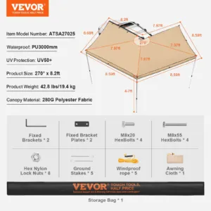 Sõiduki varikatus 270 kraadi, 3000 mm, 280 g — pilt 7