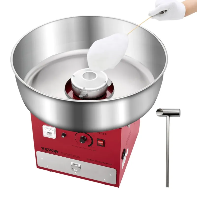 Suhkruvatimasin 1000 W, kauss 52 cm, sahtliga, punane