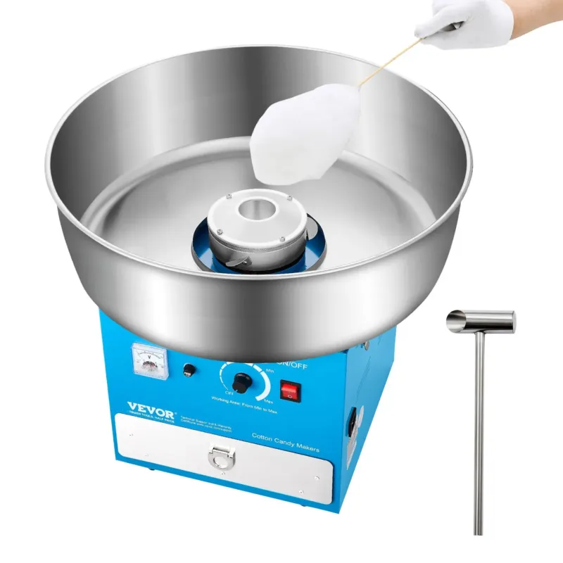 Suhkruvatimasin 1000 W, kauss 52 cm, sahtliga, sinine