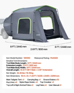 Suur maasturitelk 5–9 inimesele, 3,23 x 2,44 m, 3000 mm — pilt 7