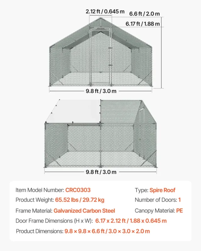 Suur metallist kanakuudi, 3 x 3 x 2 m, 29,72 kg