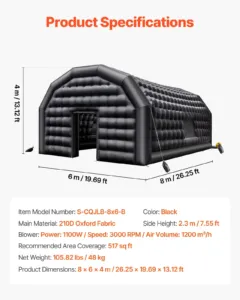 Täispuhutav ööklubi, 8 x 6 x 4 m, 1100 W — pilt 7
