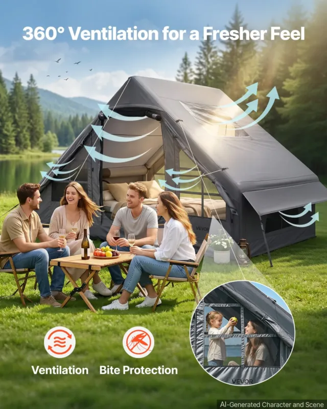 Täispuhutav telk 2-4 inimesele, 3 x 2 m, 17,30 kg