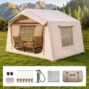 Täispuhutav telk 2-4 inimesele pumbaga beež, 19,40 kg, 320 x 250 x 210 cm — pilt 1