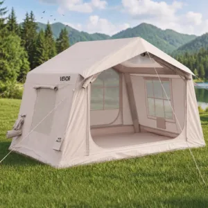 Täispuhutav telk 2-4 inimesele pumbaga beež, 19,40 kg, 320 x 250 x 210 cm — pilt 8