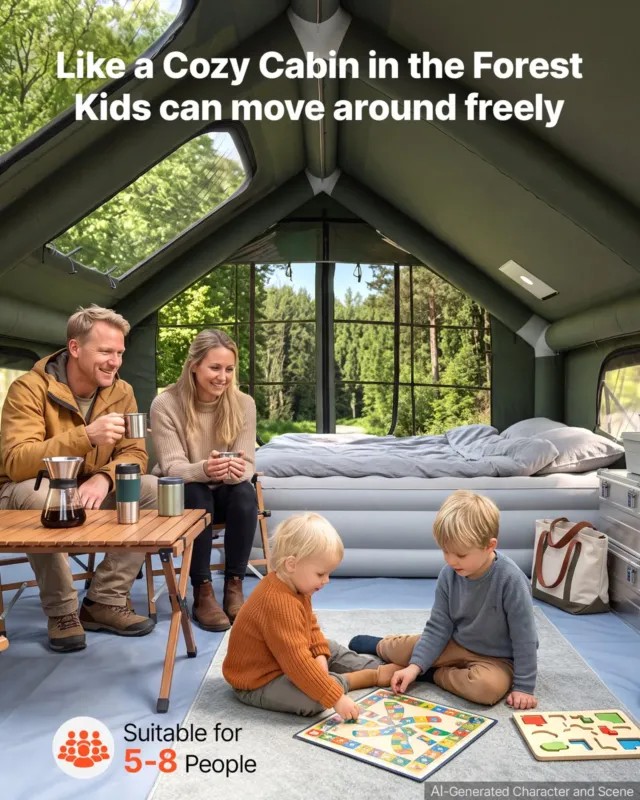 Täispuhutav telk 5-8 inimesele, 12 m, 53,40 kg