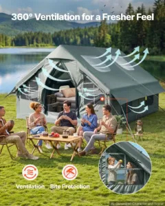 Täispuhutav telk 5-8 inimesele käsipumbaga, 4 x 3 m, 26,44 kg — pilt 5