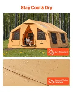 Täispuhutavad telgid telkimiseks, 2 uksega, 4,8 x 3,6 x 2,2 m — pilt 5