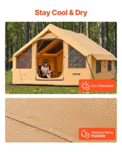 Täispuhutavad telgid telkimiseks, 2 uksega, 4 x 3 x 2,2 m — pilt 5