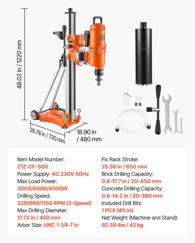 Teemantsüdamikpuurmasin, 127 mm, 4500 W