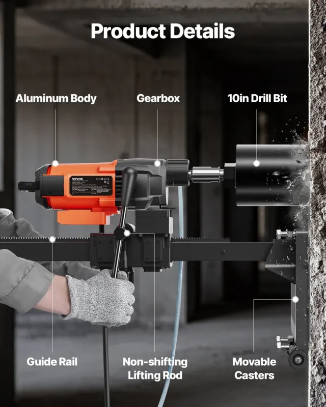 Teemantsüdamikpuurmasin betoonsüdamikpuurplatvormi rattad 3200W 750RPM