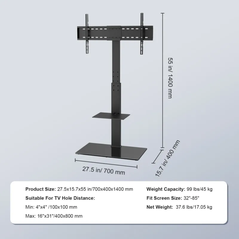Telerialuse kinnitus, 216 cm, 44,9 kg