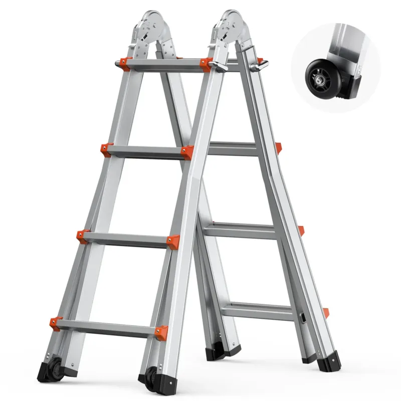 Teleskoopredel A-raam, 3,96 m, 150 kg