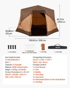 Telk, 330 x 213 x 204 cm, 11,65 kg — pilt 7