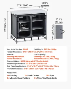 Telkimiskapp, 49,9 kg, 96 x 48 x 9 cm — pilt 7