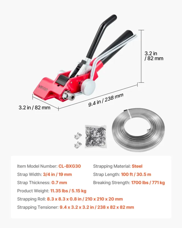 Terasest sidumisrihmade komplekt, 30,5 m, 5,08 cm