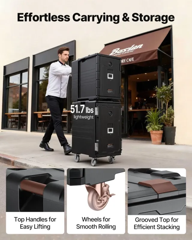Termokast toidu transpordiks 120 L, must