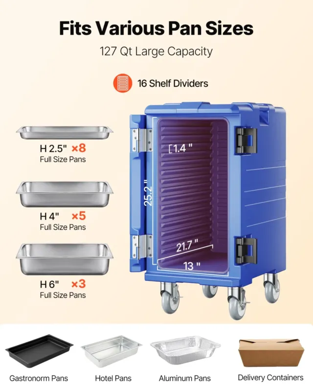 Termokast toidu transpordiks 120 L, sinine