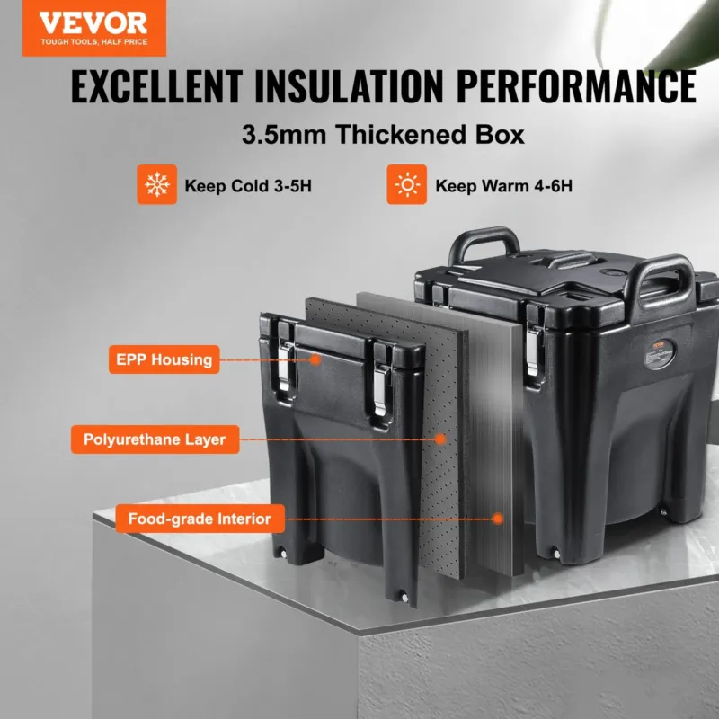 Termokast toidu transpordiks 30,3 L, must