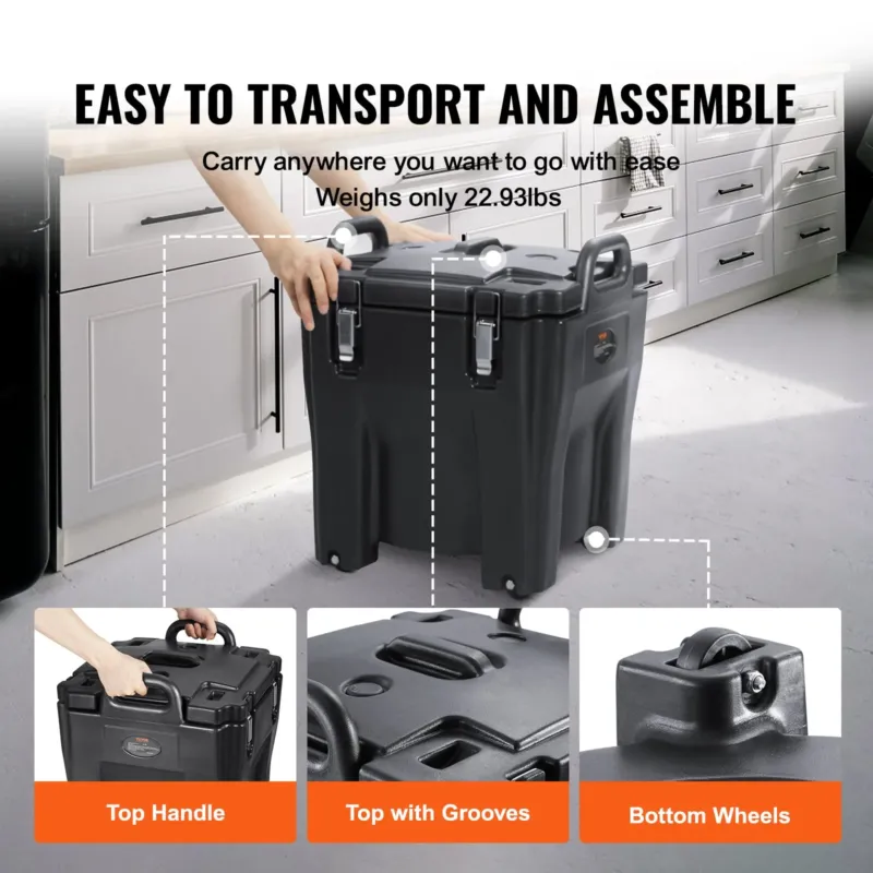 Termokast toidu transpordiks 30,3 L, must