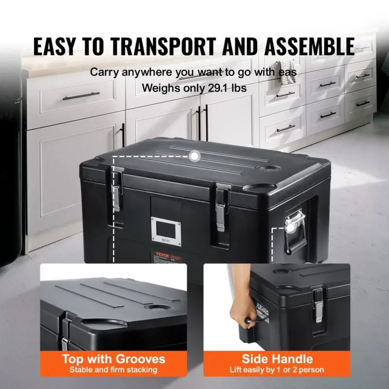 Termokast toidu transpordiks 34,1 L, must
