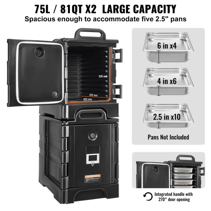 Termokast toidu transpordiks 76,7 L, 2 tk