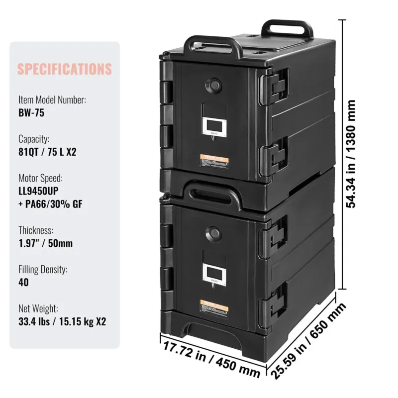 Termokast toidu transpordiks 76,7 L, 2 tk