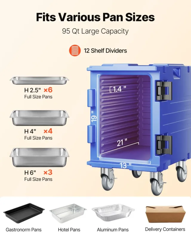 Termokast toidu transpordiks 77,6 L, sinine