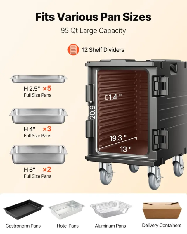 Termokast toidu transpordiks 89,9 L, must