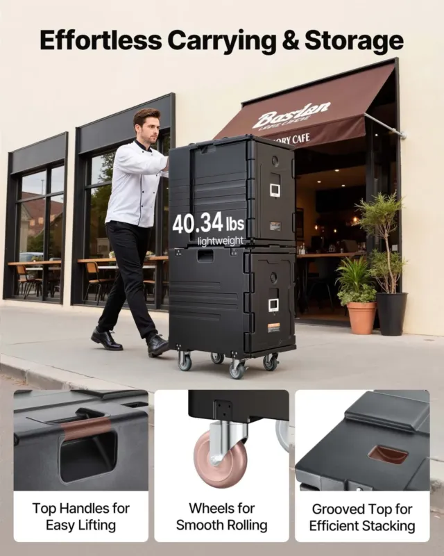 Termokast toidu transpordiks 89,9 L, must