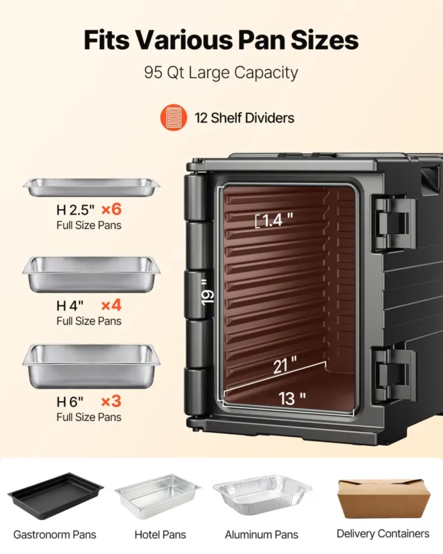 Termokast toidu transpordiks 90 L, must