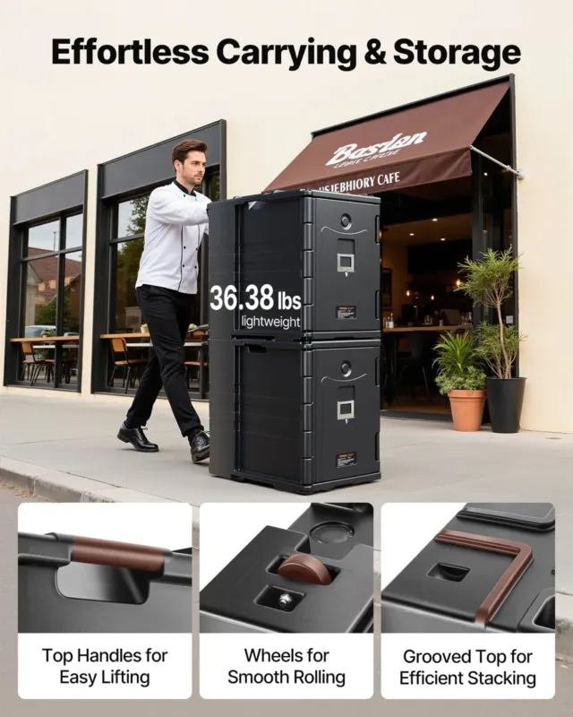 Termokast toidu transpordiks 90 L, must