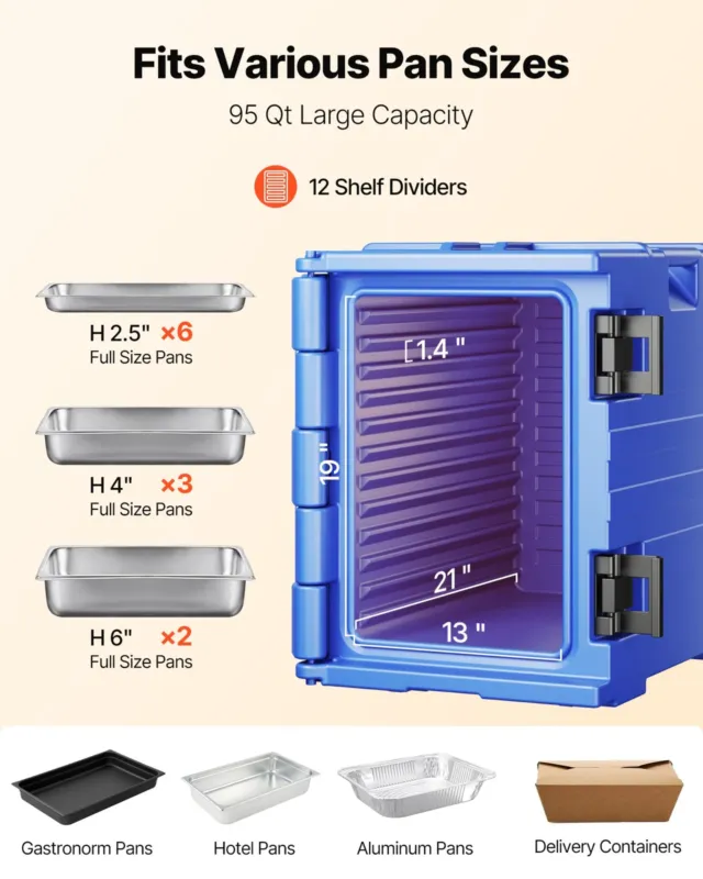 Termokast toidu transpordiks 90 L, sinine