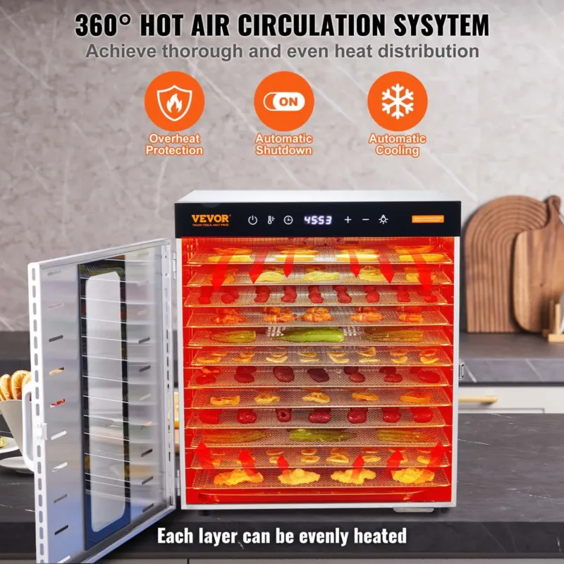 Toidukuivati 10 restiga, 1000 W