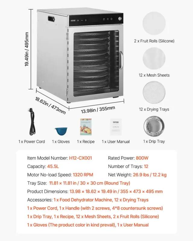 Toidukuivati 800 W