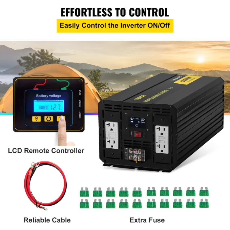 toiteinverter modifitseeritud siinuslaine inverter 5000W DC 12V AC