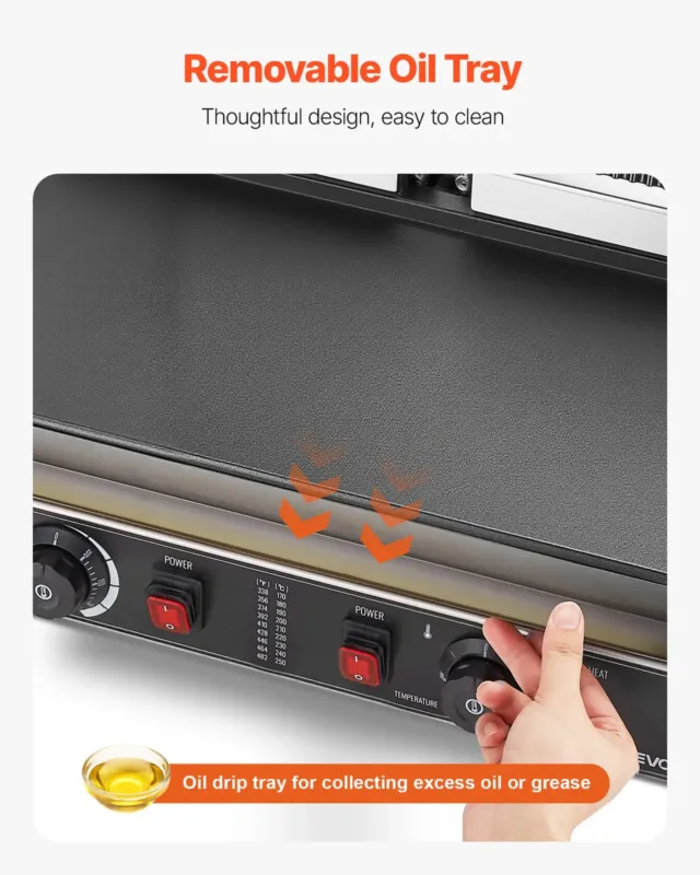Topelt paninigrill 3600 W, plaat 48 x 23 cm