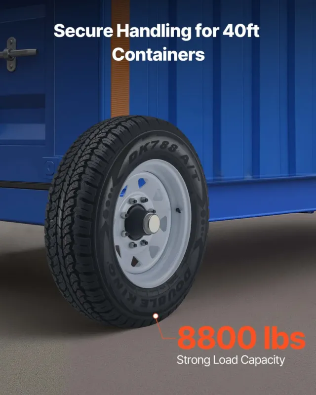 Transpordikonteineri rataste 8-küünisega rataste komplekt, 6 m, 3992 kg